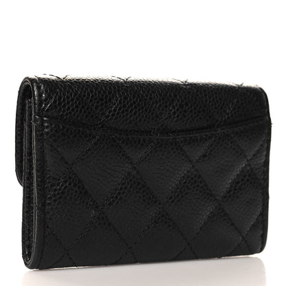 Chanel Caviar Quilted Flap Card Holder Wallet Black 3 of 8