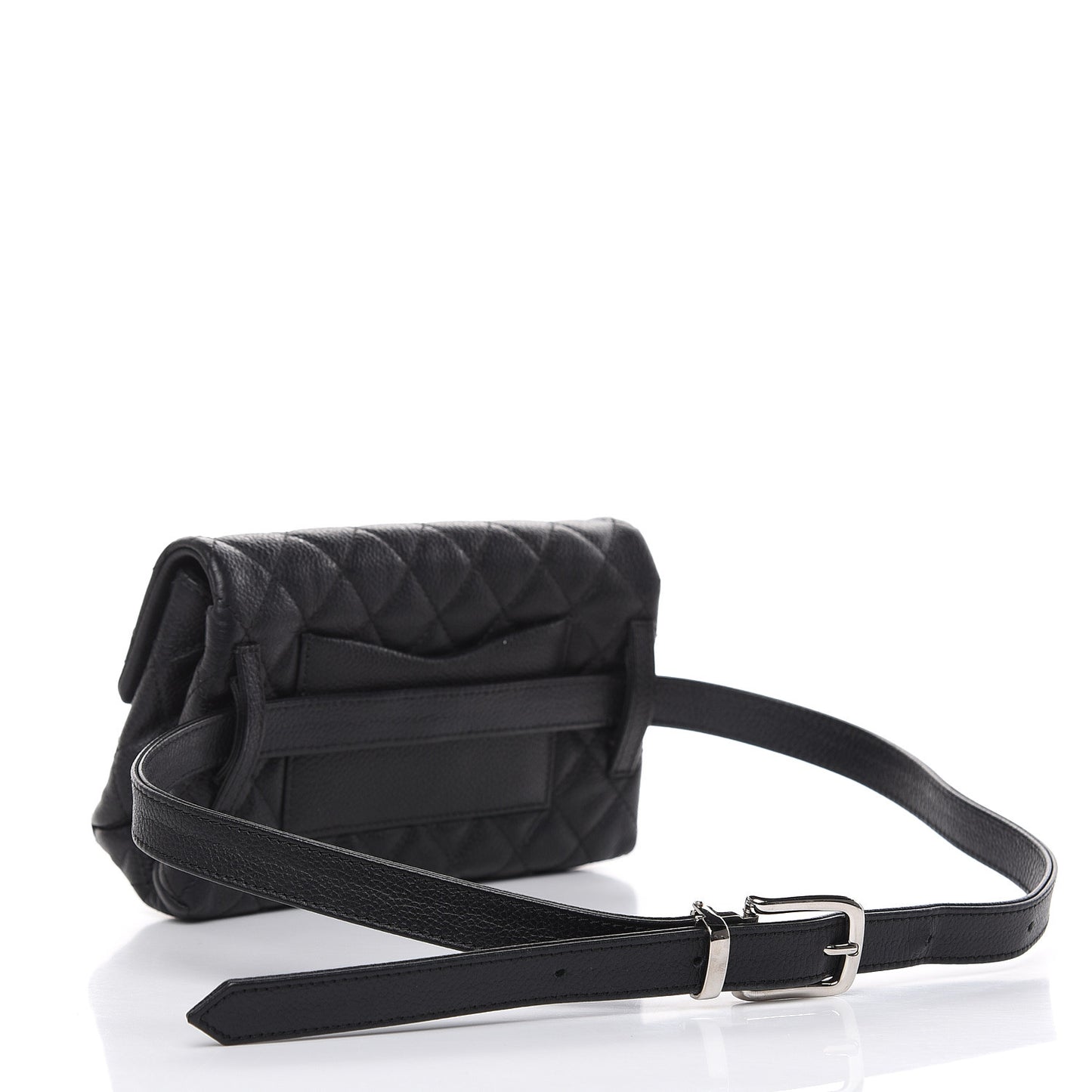 Grained Calfskin Quilted 2.55 Reissue Flap Belt Bag Clutch Black