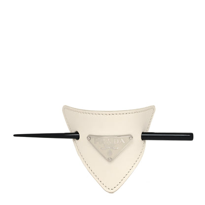 Prada City Calfskin Hair Clip White 1 of 3