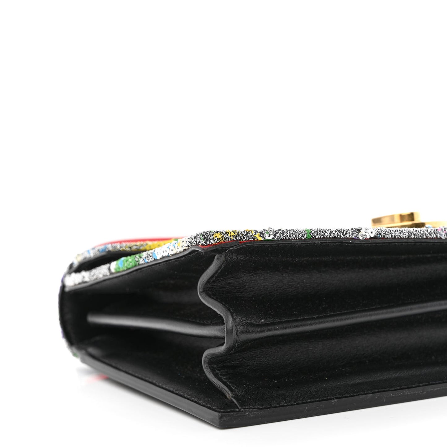 Calfskin Paillette Splash Small Elisa Black Multicolor