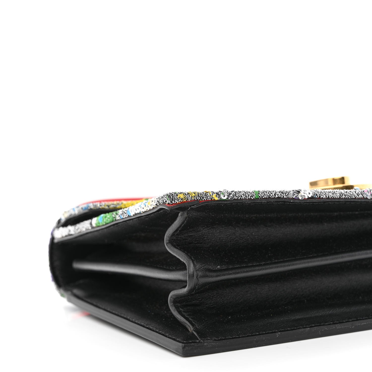 Christian Louboutin Calfskin Paillette Splash Small Elisa Black Multicolor 9 of 11