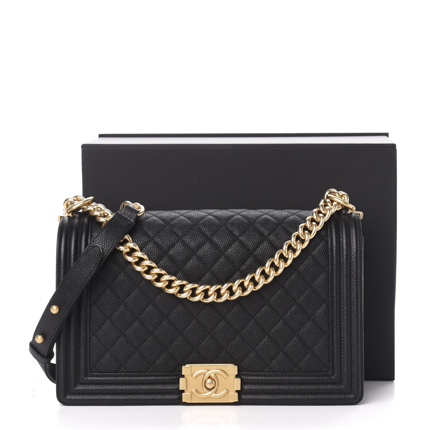 Chanel Caviar Quilted New Medium Boy Flap Black 11 of 11
