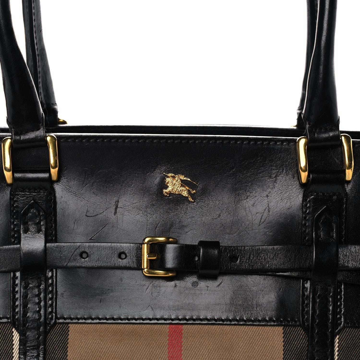 Burberry House Check Bridle Calfskin Kent Bag Black 7 of 12