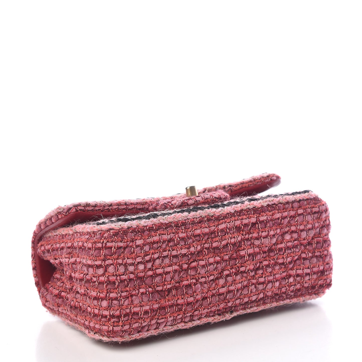 Tweed Braid Mini Flap Dark Pink