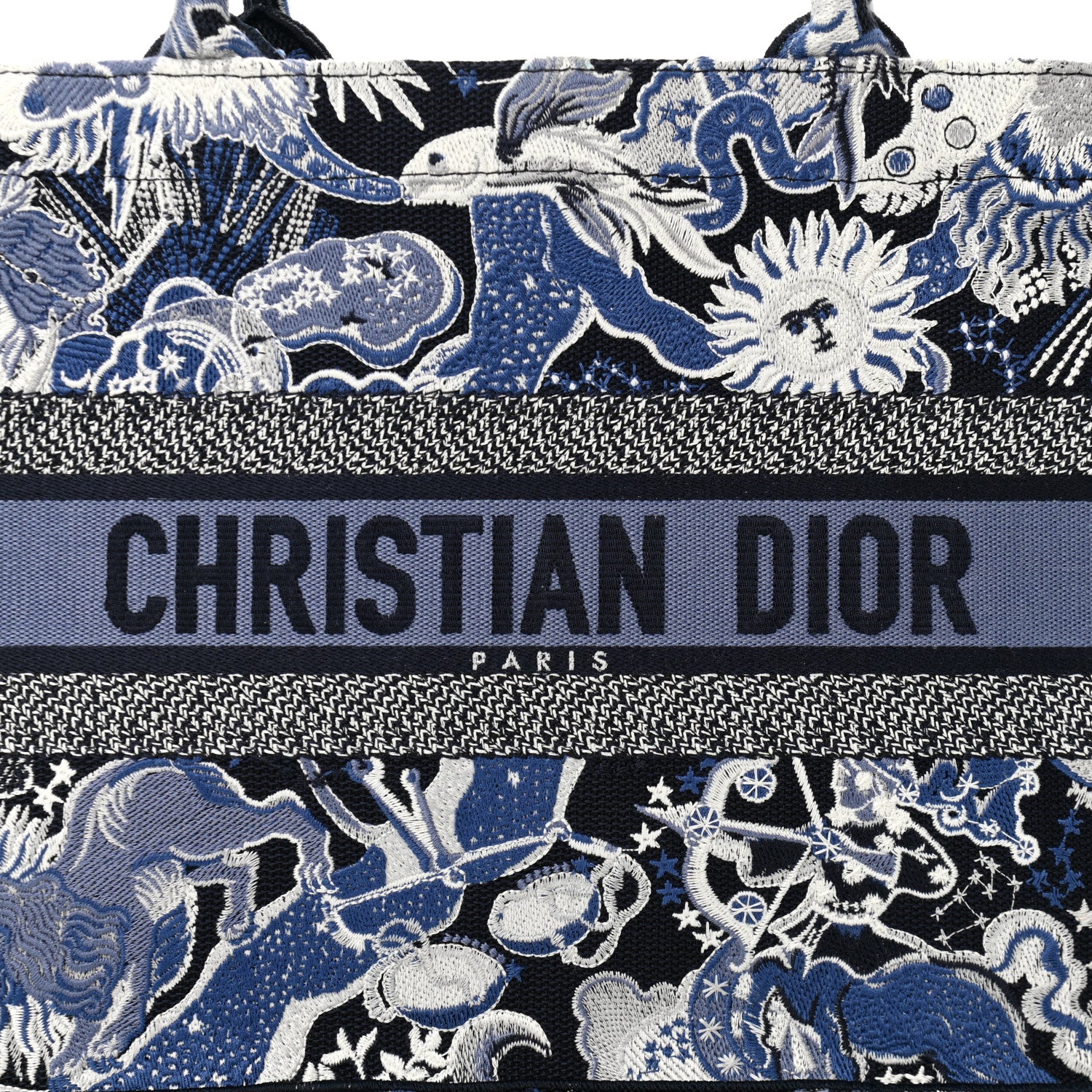 Christian Dior Canvas Embroidered Medium Constellation Book Tote Blue 8 of 11