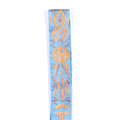 Hermes Silk Kelly En Perles Twilly Bleu Azur Orange 4 of 4