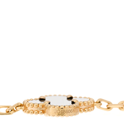 Van Cleef & Arpels 18K Yellow Gold Black Onyx 5 Motifs Vintage Alhambra Bracelet 3 of 5