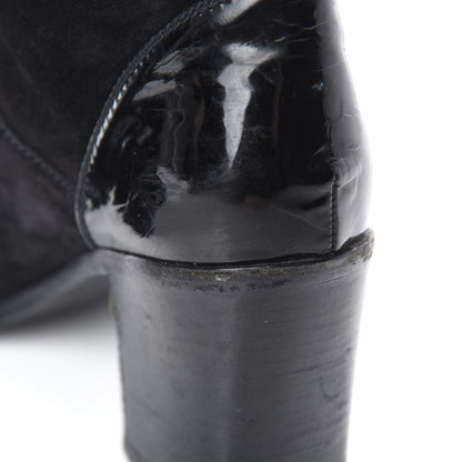 Chanel Suede Calfskin CC Knee High Boots 39.5 Black 9 of 17