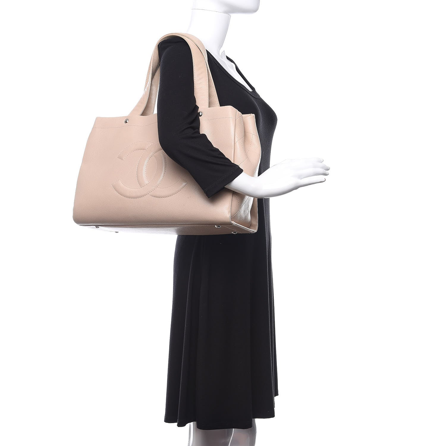 Chanel Caviar CC Tote Beige 2 of 19