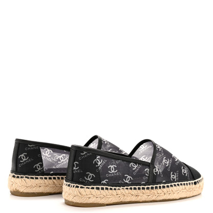 Chanel Mesh Grosgrain CC Espadrilles 36 Black White 5 of 9