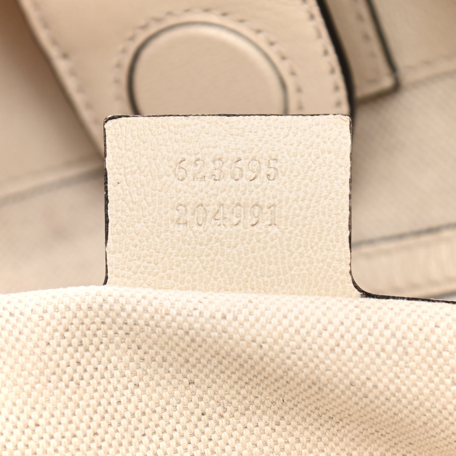 Gucci Monogram Calfskin Large Horsebit 1955 Tote Bag Beige Mystic White 7 of 13