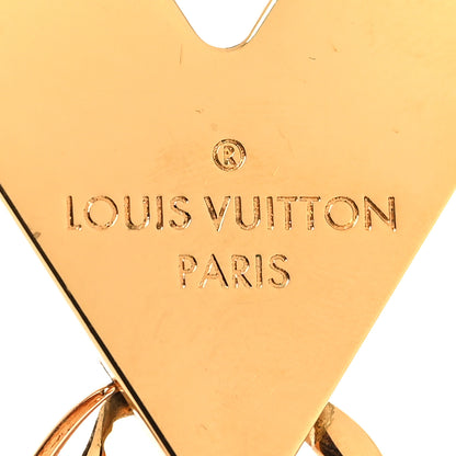Louis Vuitton V Single Chain Drop Earring Gold 4 of 5