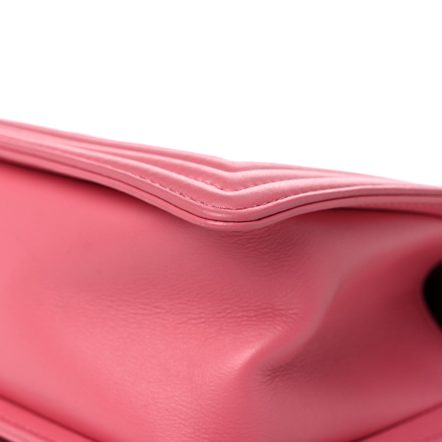 Calfskin Chevron Quilted Medium Boy Flap Pink