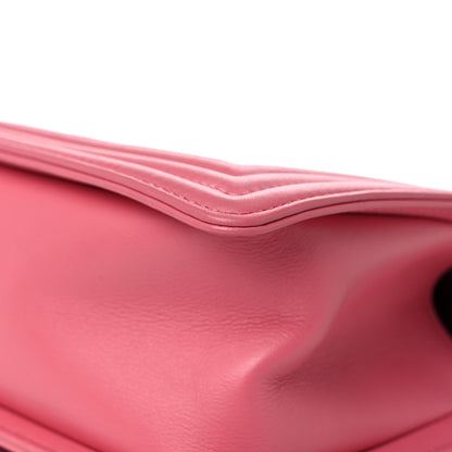 Chanel Calfskin Chevron Quilted Medium Boy Flap Pink 11 of 13