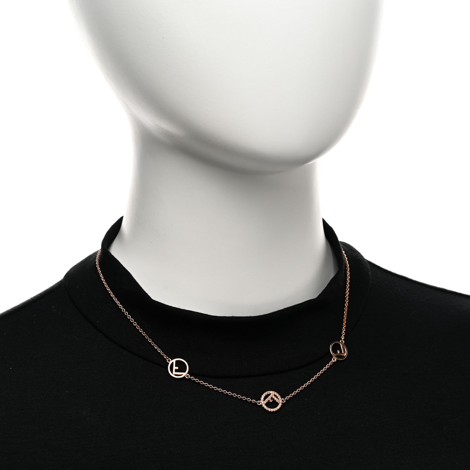 Fendi Metal Crystal F is Fendi Necklace Rose Gold 2 of 6