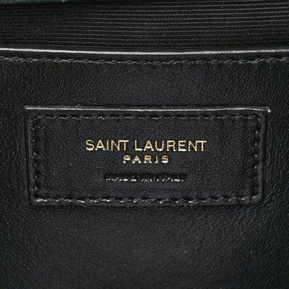 Saint Laurent Suede Mixed Matelasse Triquilt Medium Monogram Envelope Satchel Algae 6 of 11