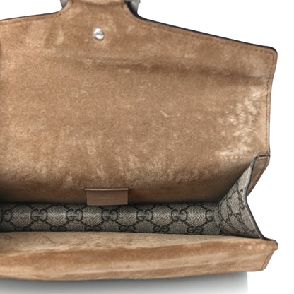 Gucci GG Supreme Monogram Suede Crystal Small Dionysus Shoulder Bag Beige Ebony Taupe 5 of 15