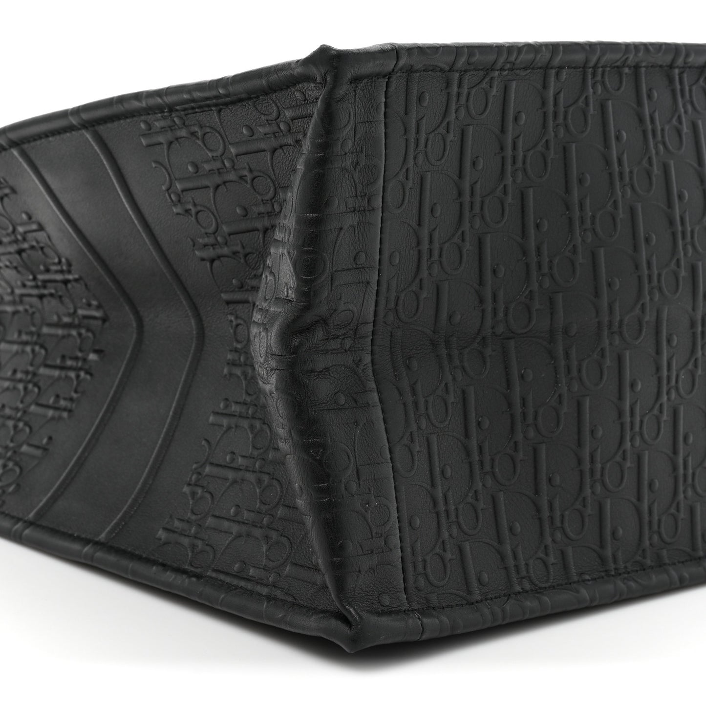 Oblique Calfskin Embossed Large Book Tote Black