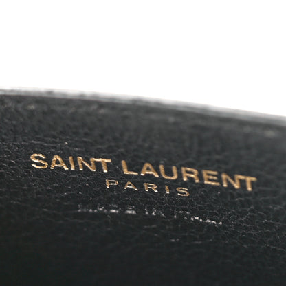 Saint Laurent Grain De Poudre Matelasse Chevron Monogram Credit Card Case Black 6 of 9
