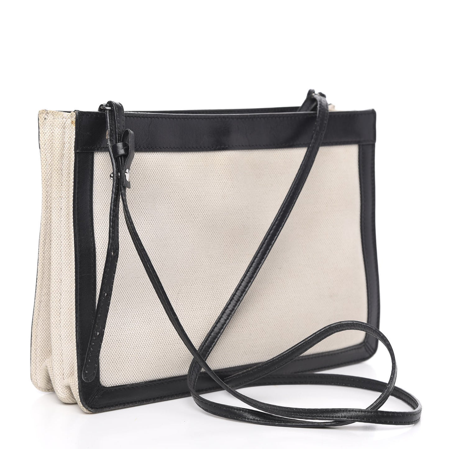 Cotton Canvas Pochette Crossbody Bag Black