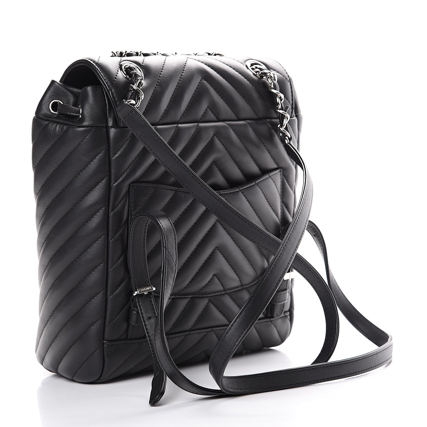 Lambskin Chevron Quilted Small Urban Spirit Backpack Black