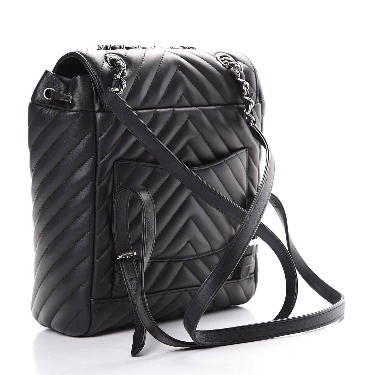 Chanel Lambskin Chevron Quilted Small Urban Spirit Backpack Black 2 of 9