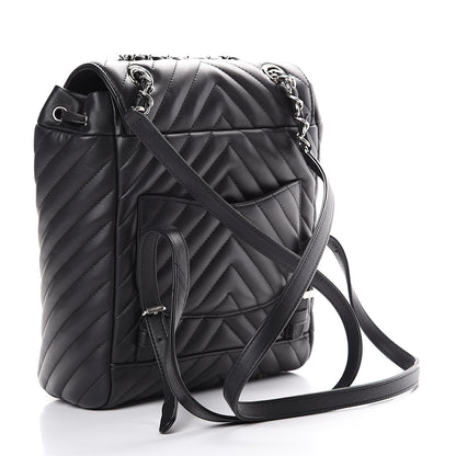 Chanel Lambskin Chevron Quilted Small Urban Spirit Backpack Black 2 of 9