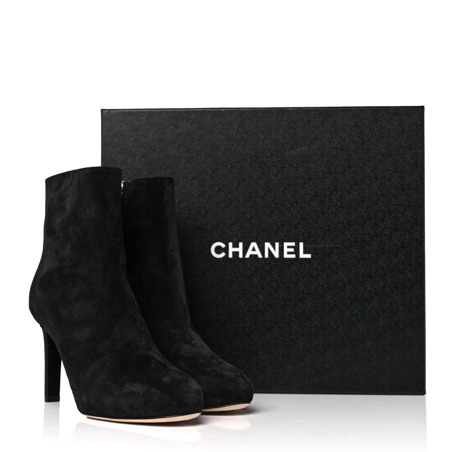 Suede Grosgrain CC Short Boots 35 Black