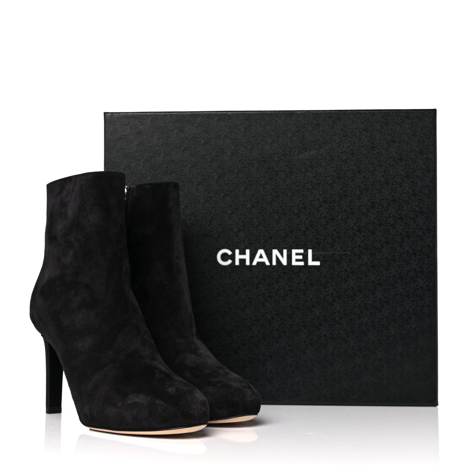 Chanel Suede Grosgrain CC Short Boots 35 Black 9 of 9