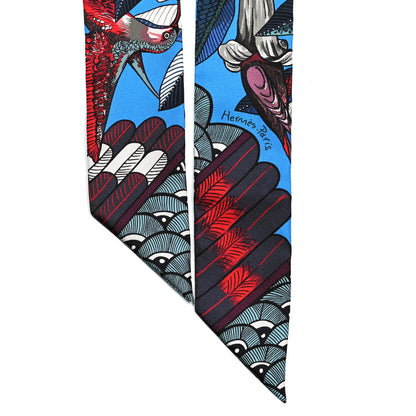 Hermes Silk Tree Of Song Twilly Cobalt Rouge 2 of 3