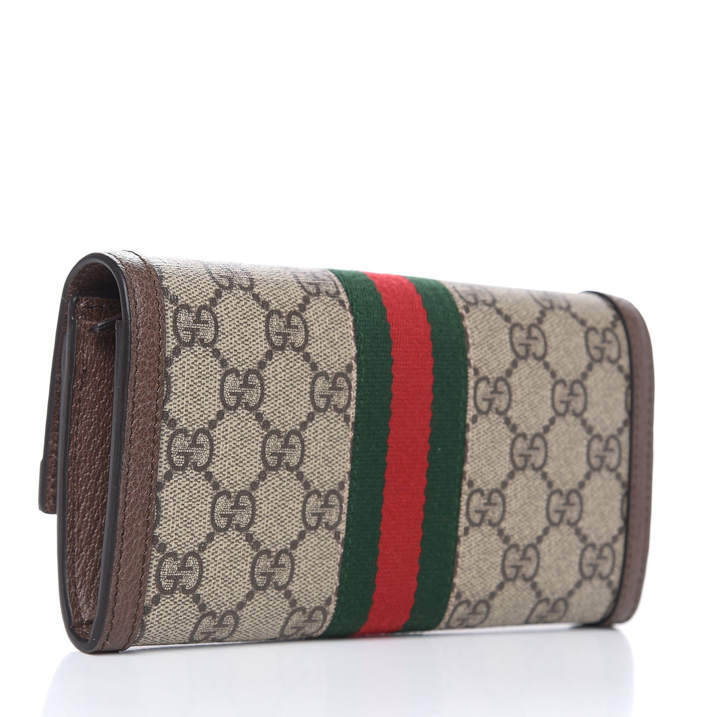 GG Supreme Monogram Web Ophidia Continental Wallet Brown