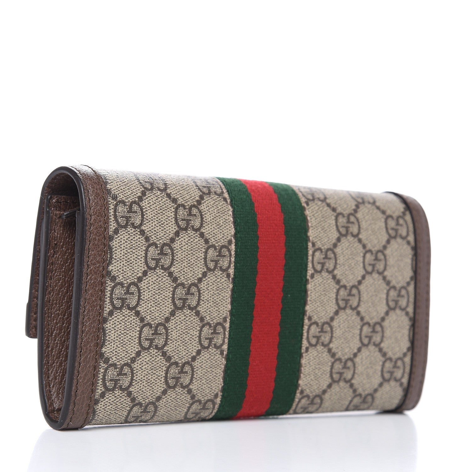 Gucci GG Supreme Monogram Web Ophidia Continental Wallet Brown 3 of 7