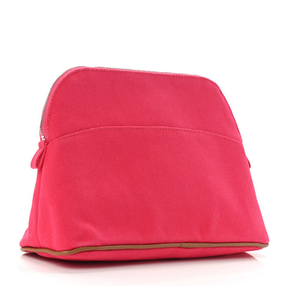Hermes Cotton Canvas Mini Bolide Travel Cosmetic Pouch Hibiscus 3 of 10