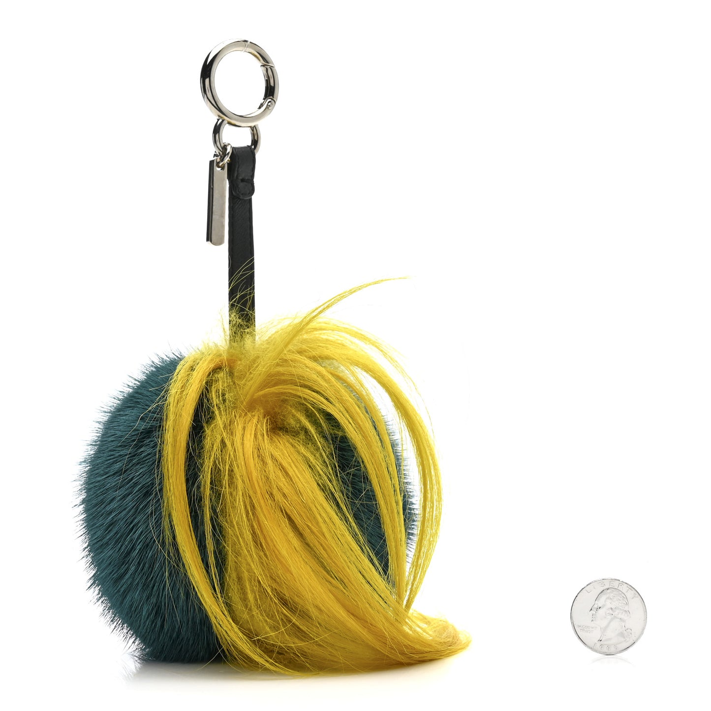 Mink Goat Fur QuTweet Jungle Bag Bug Charm Green Yellow Pink