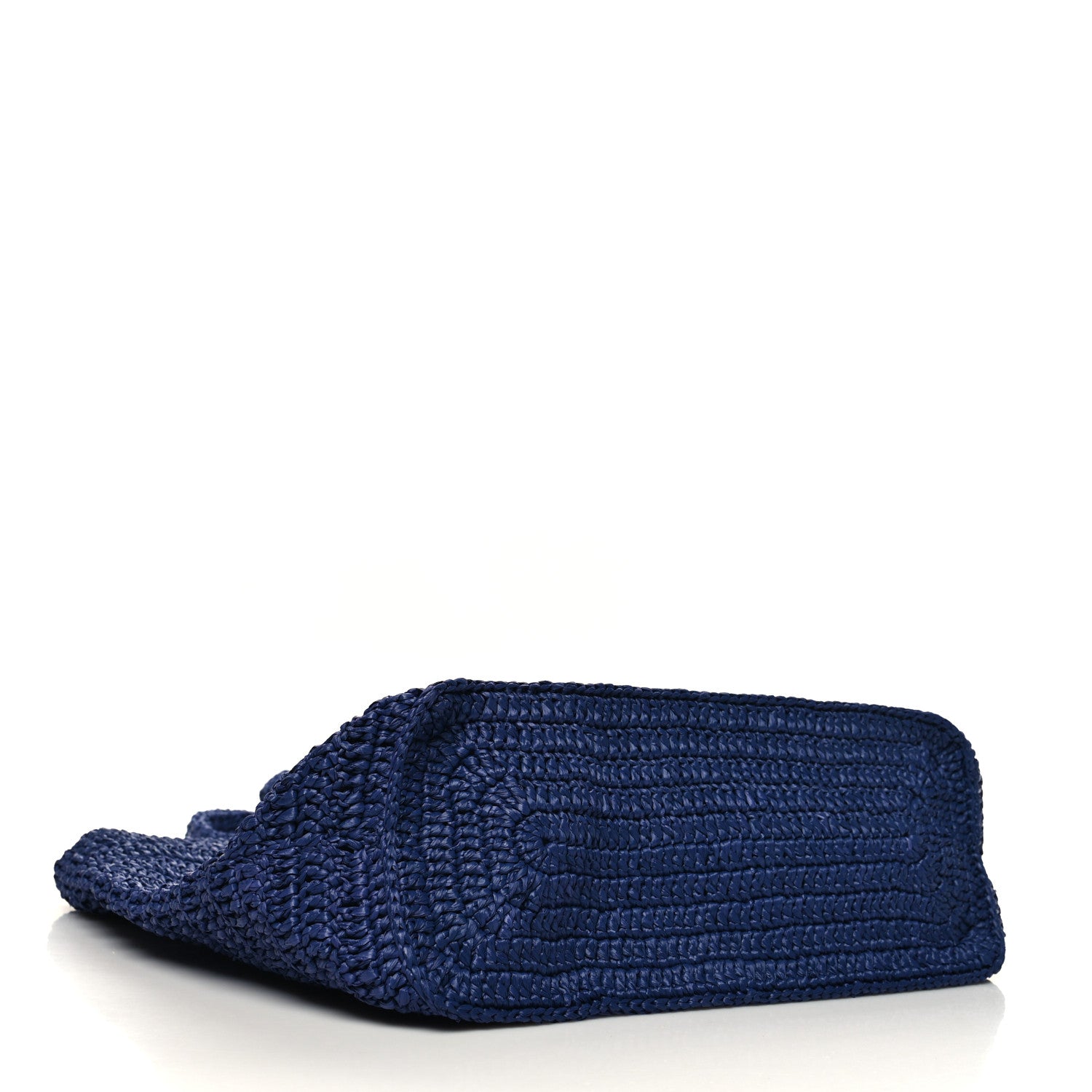 Saint Laurent Raffia Rive Gauche Tote Blue 4 of 10