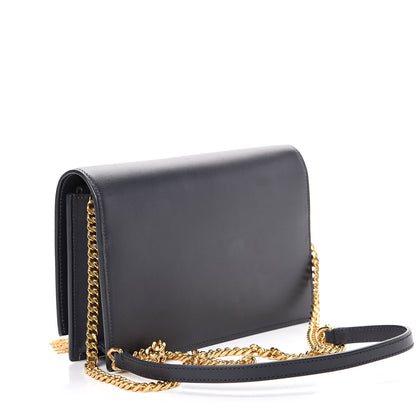 Saint Laurent Smooth Calfskin Classic Monogram Kate Tassel Chain Wallet Black 2 of 10