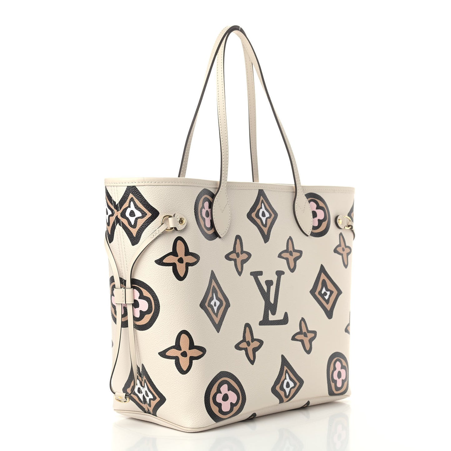 Monogram Giant Wild At Heart Neverfull MM Creme
