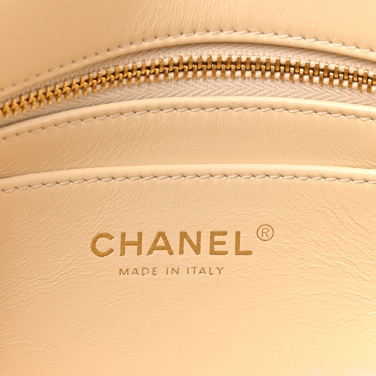 Shearling Lambskin Quilted Small CC Chain Flap Ecru