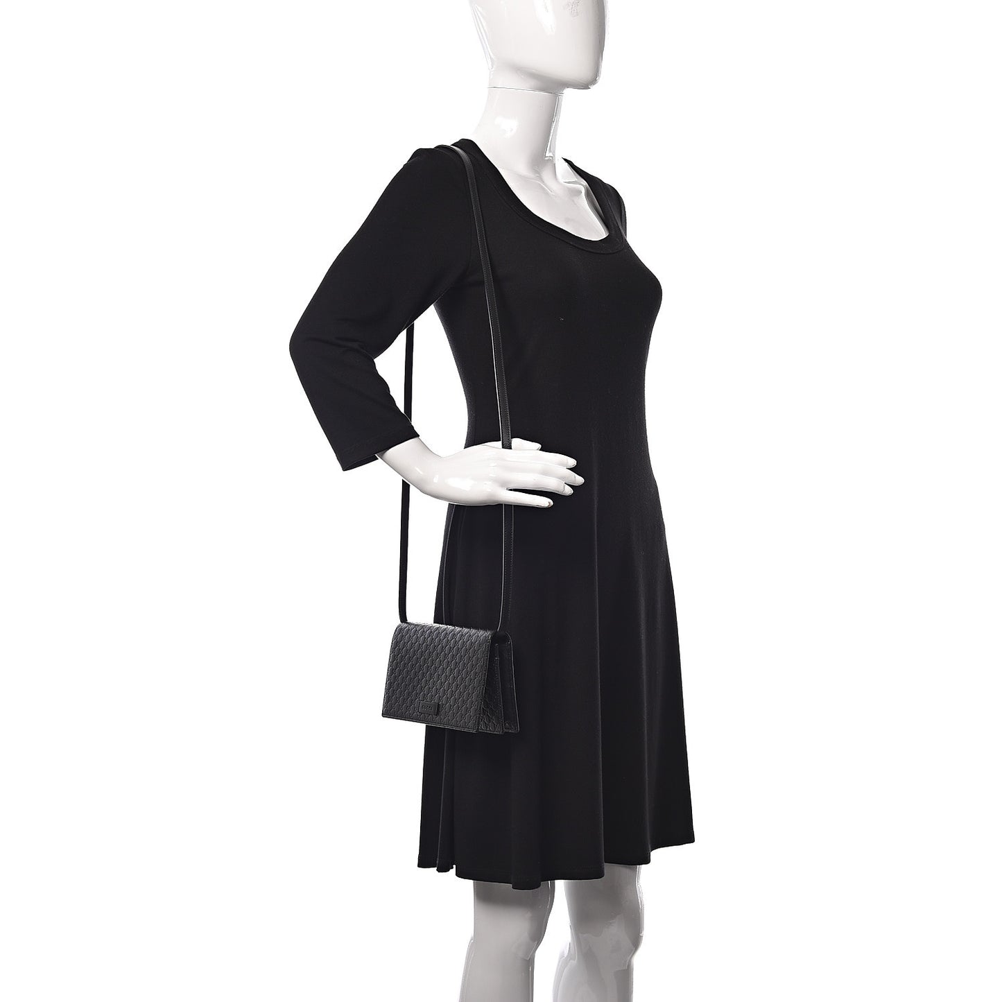 Microguccissima Crossbody Wallet Black