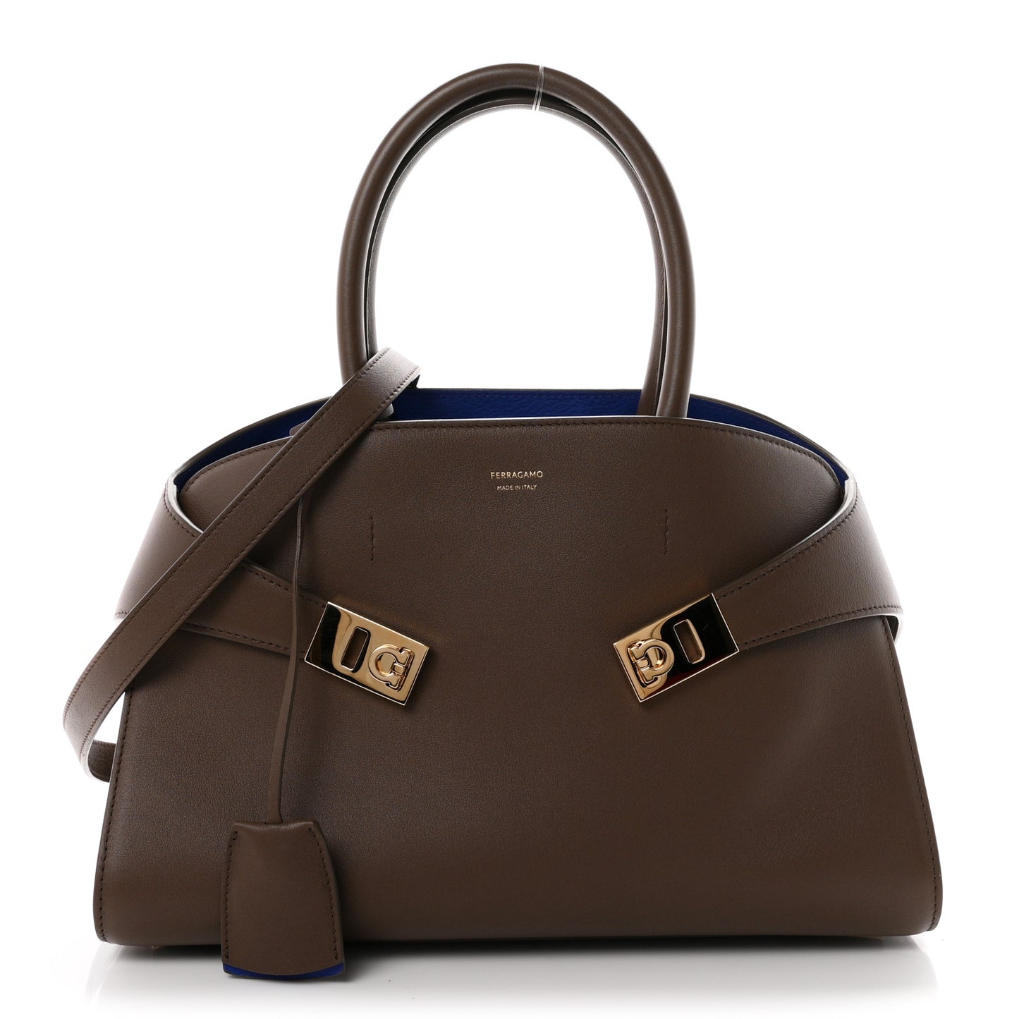 Calfskin Medium Hug Bag Clay Lapis