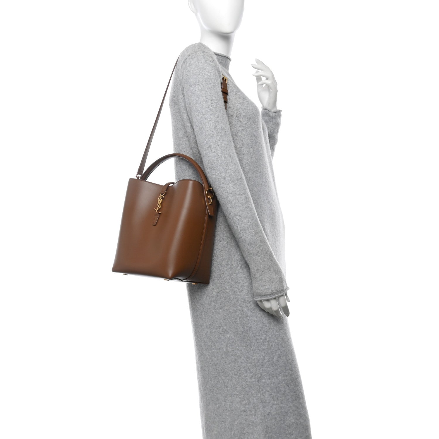 Saint Laurent Shiny Calfskin Le 37 Bucket Bag Fox 2 of 13
