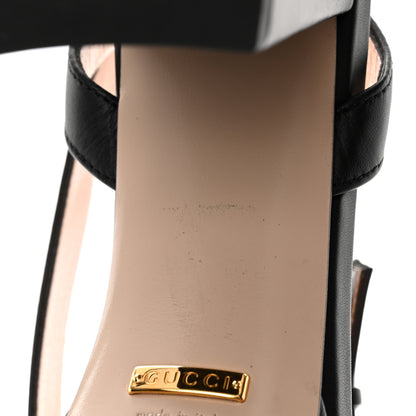 Gucci Calfskin GG Marmont Ankle Wrap 30/85mm Platform Sandals 38 Black 9 of 9