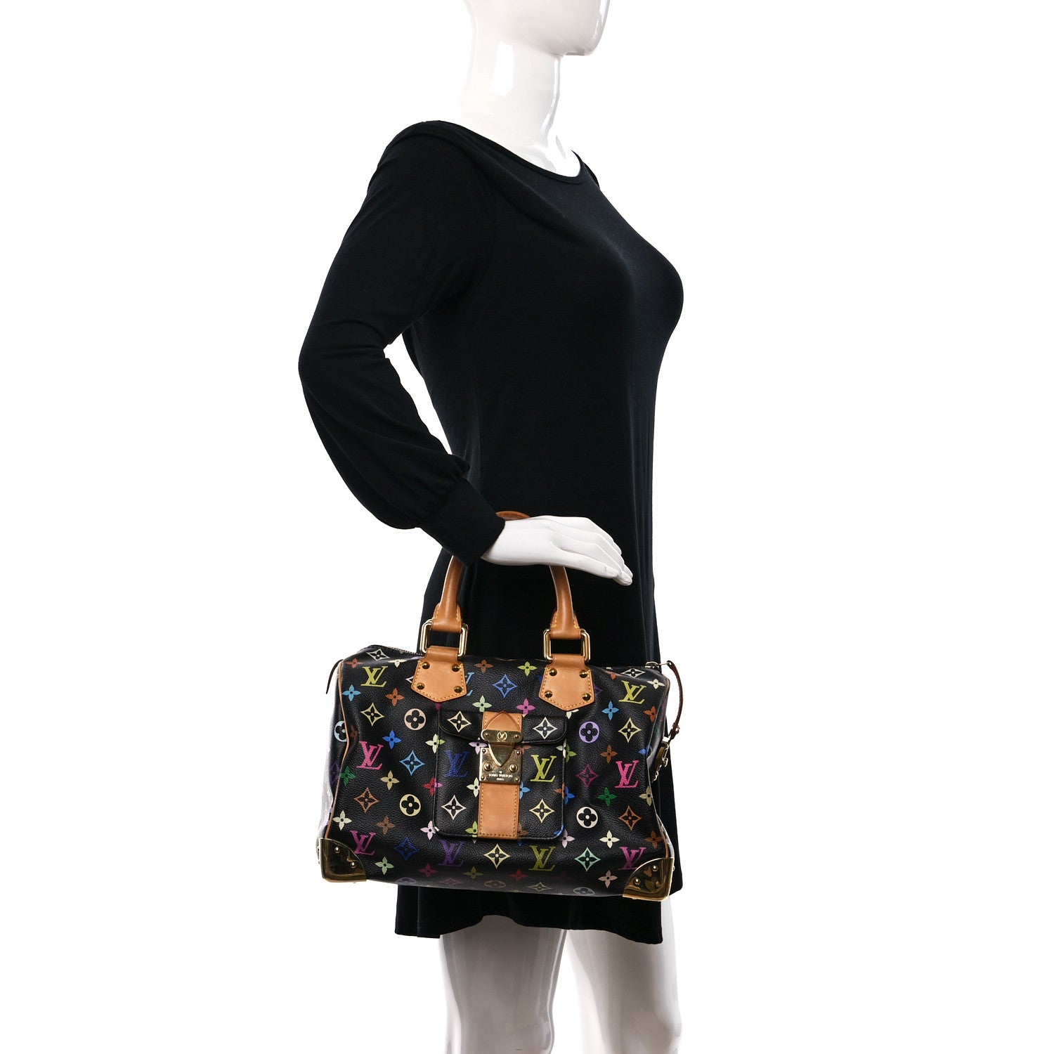 Louis Vuitton Monogram Multicolor Speedy 30 Black 2 of 9
