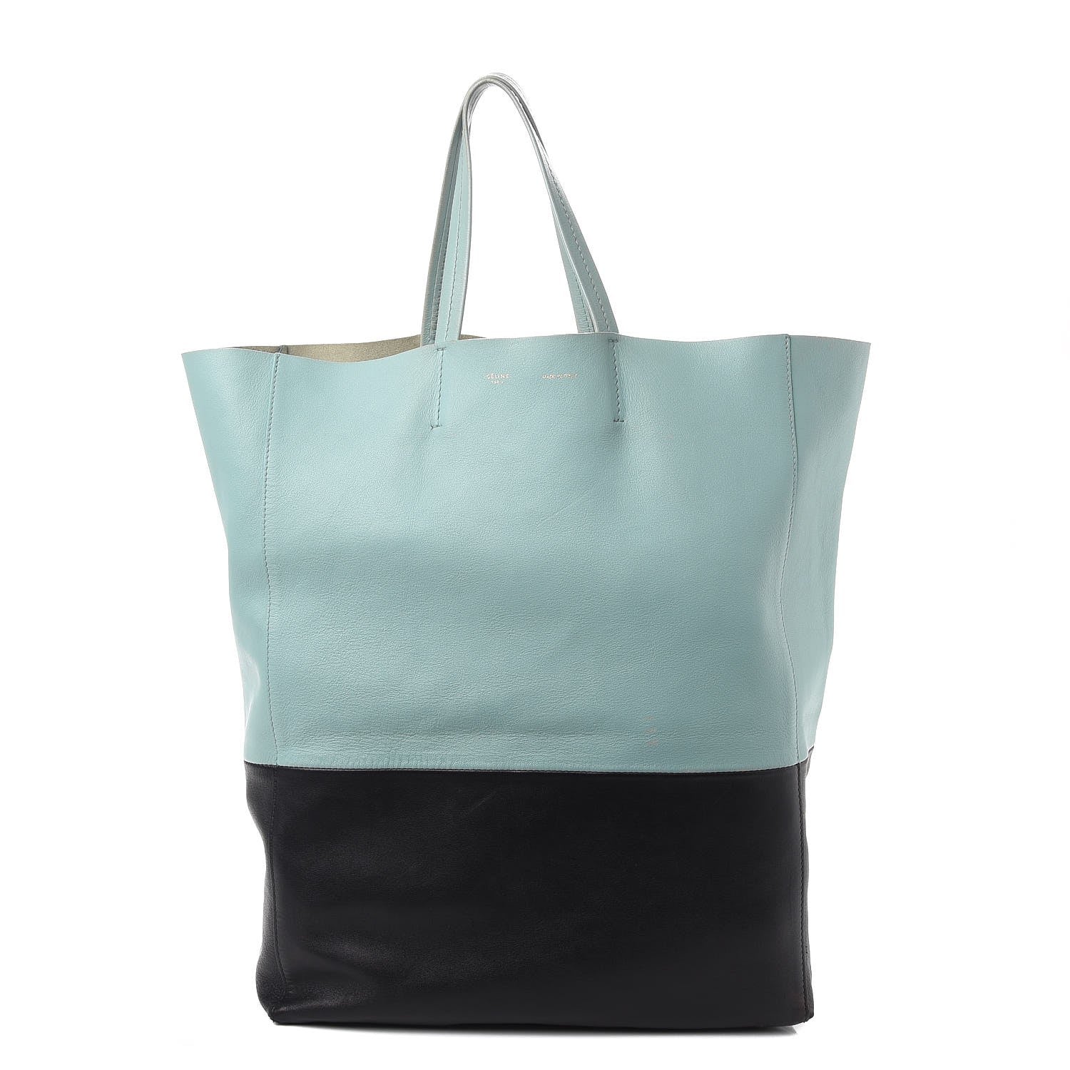 Celine Lambskin Vertical Bi-Cabas Blue Black 1 of 21