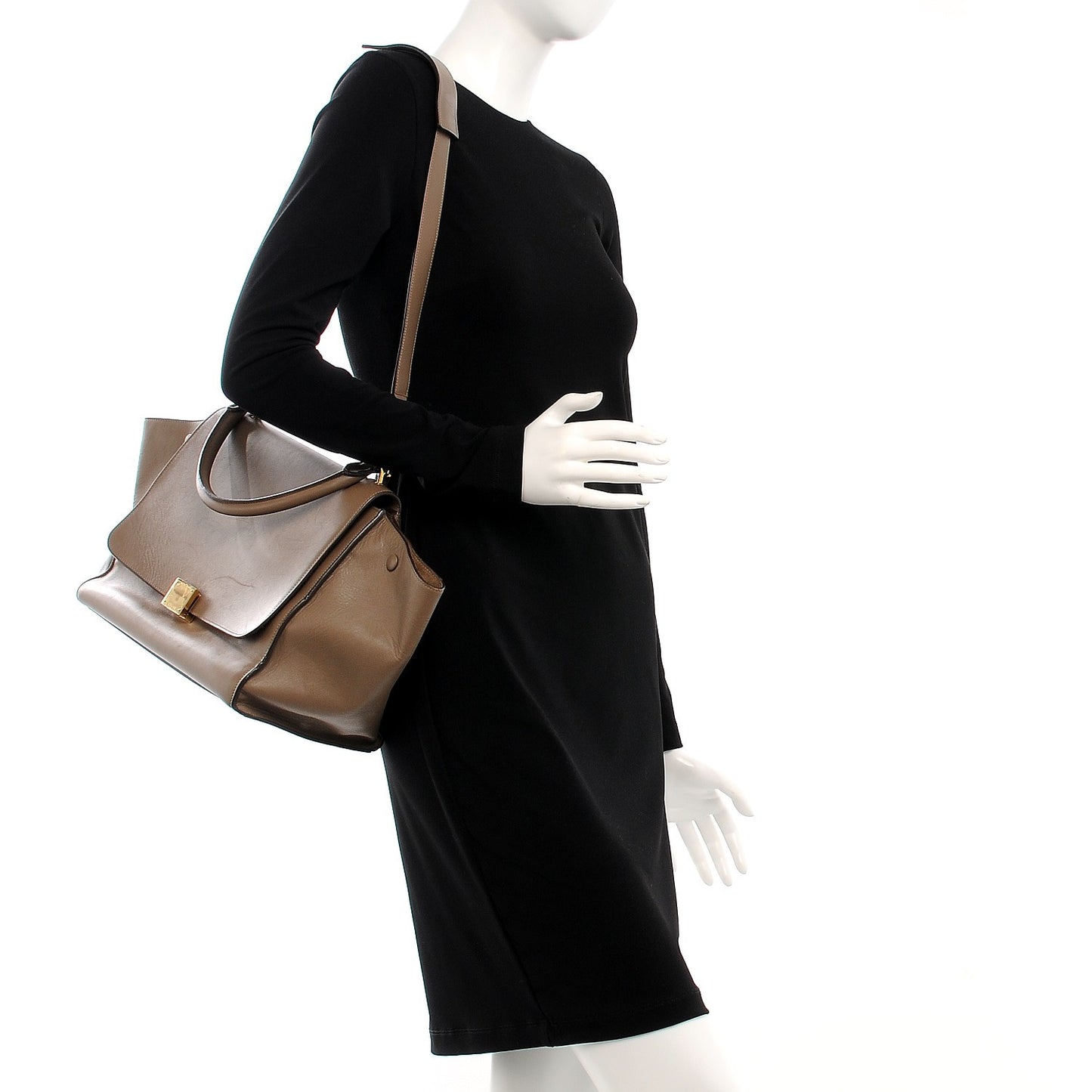 Smooth Calfskin Medium Trapeze Taupe