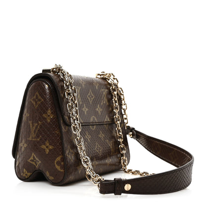 Louis Vuitton Snakeskin Monogram Twist Shoulder Bag PM Brown 3 of 9