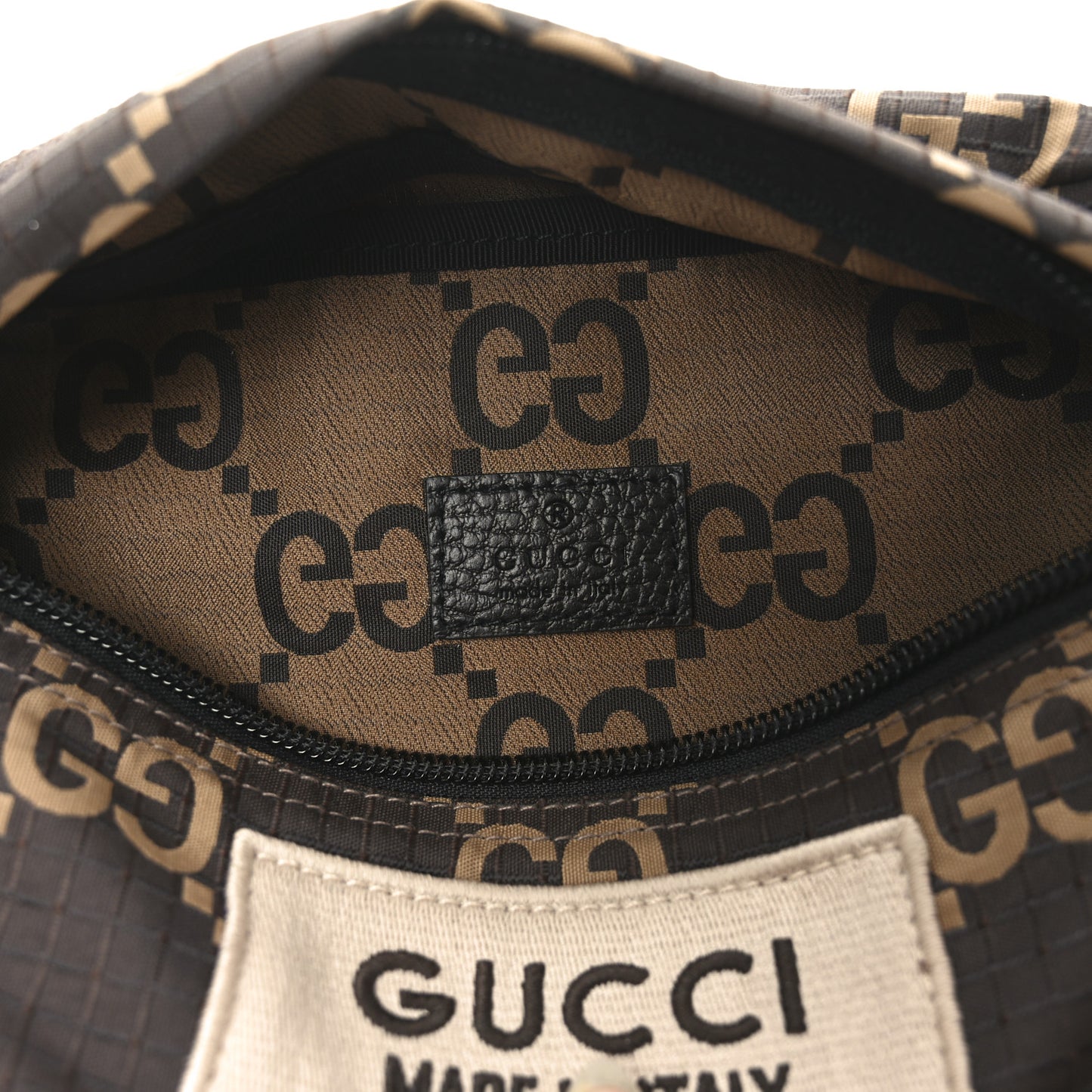 Recycled Polyester Monogram Jumbo GG Belt Bag Ebony Beige
