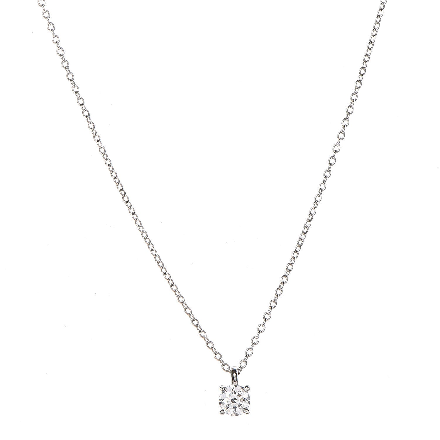 Tiffany Platinum Diamond .27ctw Pendant Necklace 1 of 6