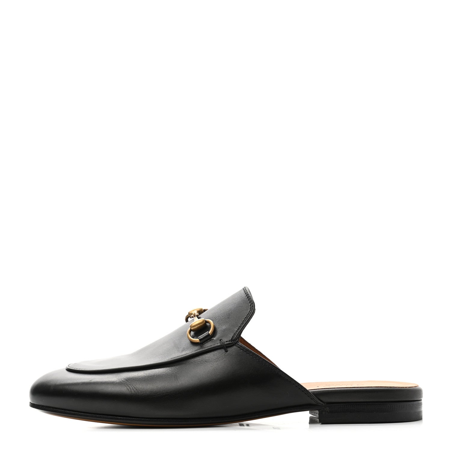 Gucci Calfskin Womens Princetown Slippers 37.5 Black 1 of 10