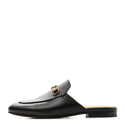 Gucci Calfskin Womens Princetown Slippers 37.5 Black 1 of 10